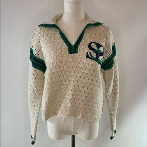 Sandro Ivory Hand-Knitted Sweater, Sandro Size 0